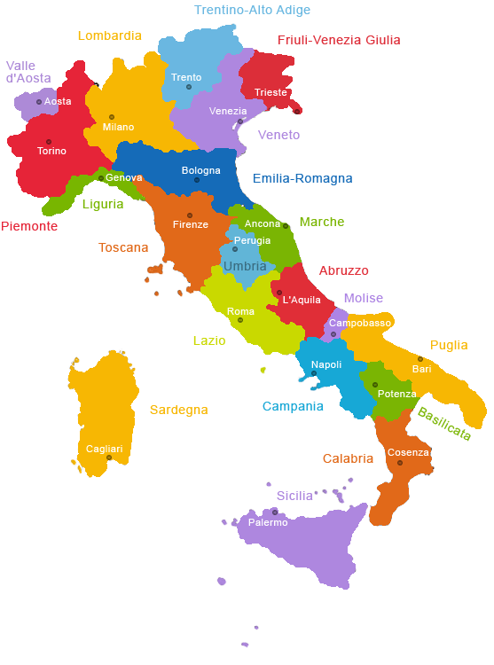 mapa da Itália